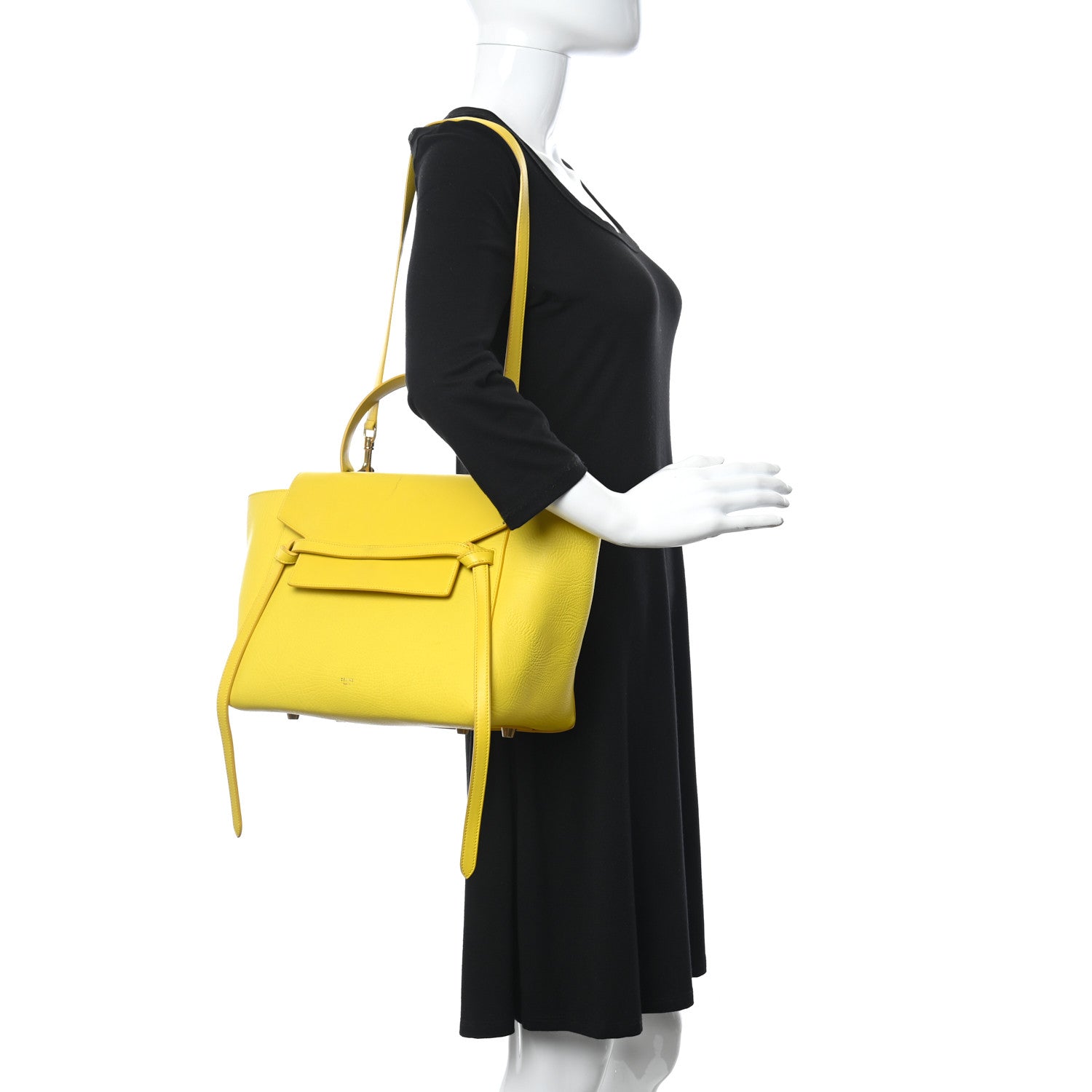 Celine Elephant Calfskin Mini Belt Bag Sun Yellow 3 of 12