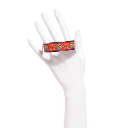 Hermes Enamel Printed Pilgrim Wide Bracelet 65 2 of 6