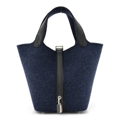 Hermes Feutre Swift Picotin Lock 18 PM Bleu Nuit Black 1 of 10