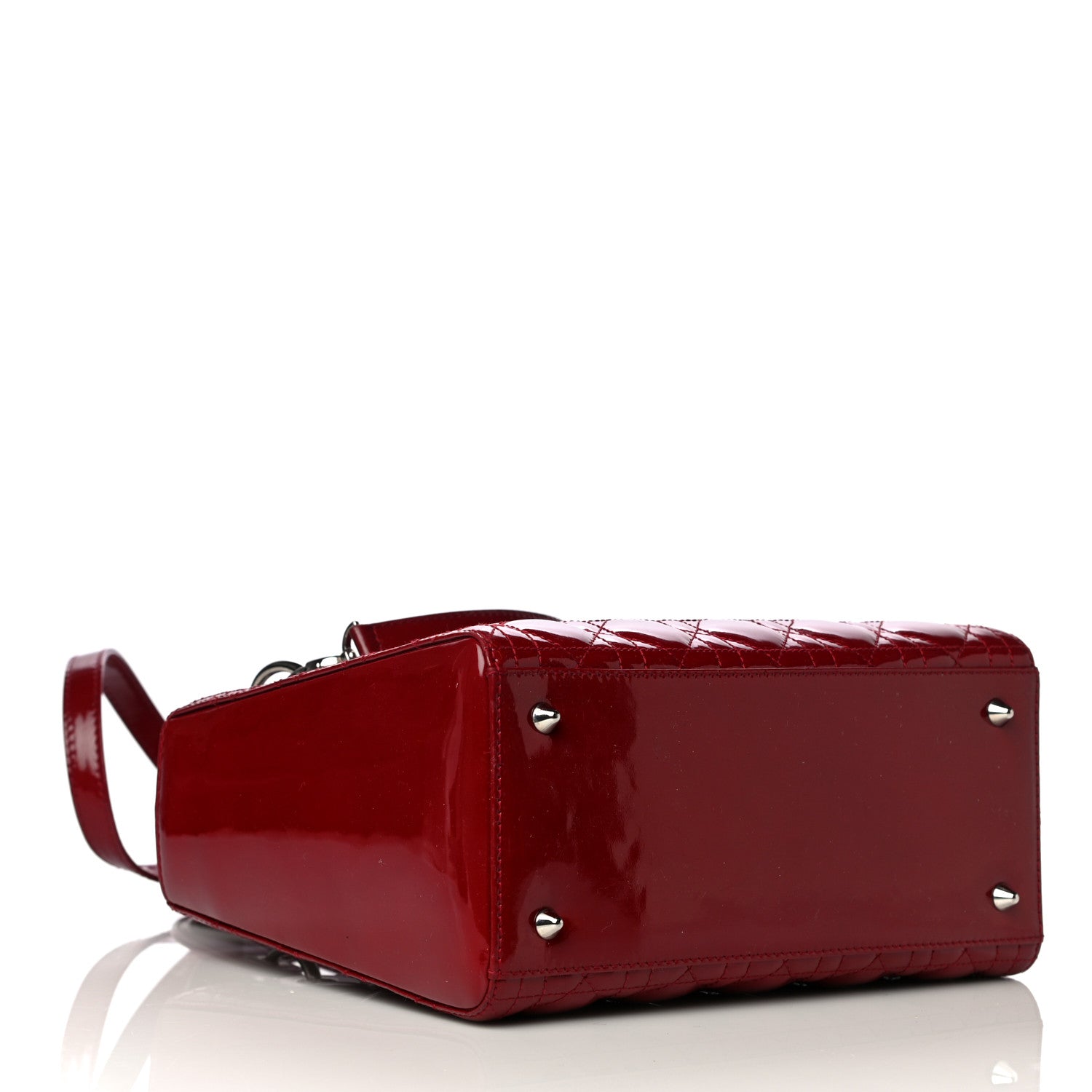 Christian Dior Patent Cannage Medium Lady Dior Red 3 of 13