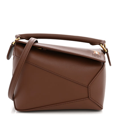 Loewe X SUNA FUJITA Satin Calfskin Mini Hamster Puzzle Edge Bag Havana 1 of 9