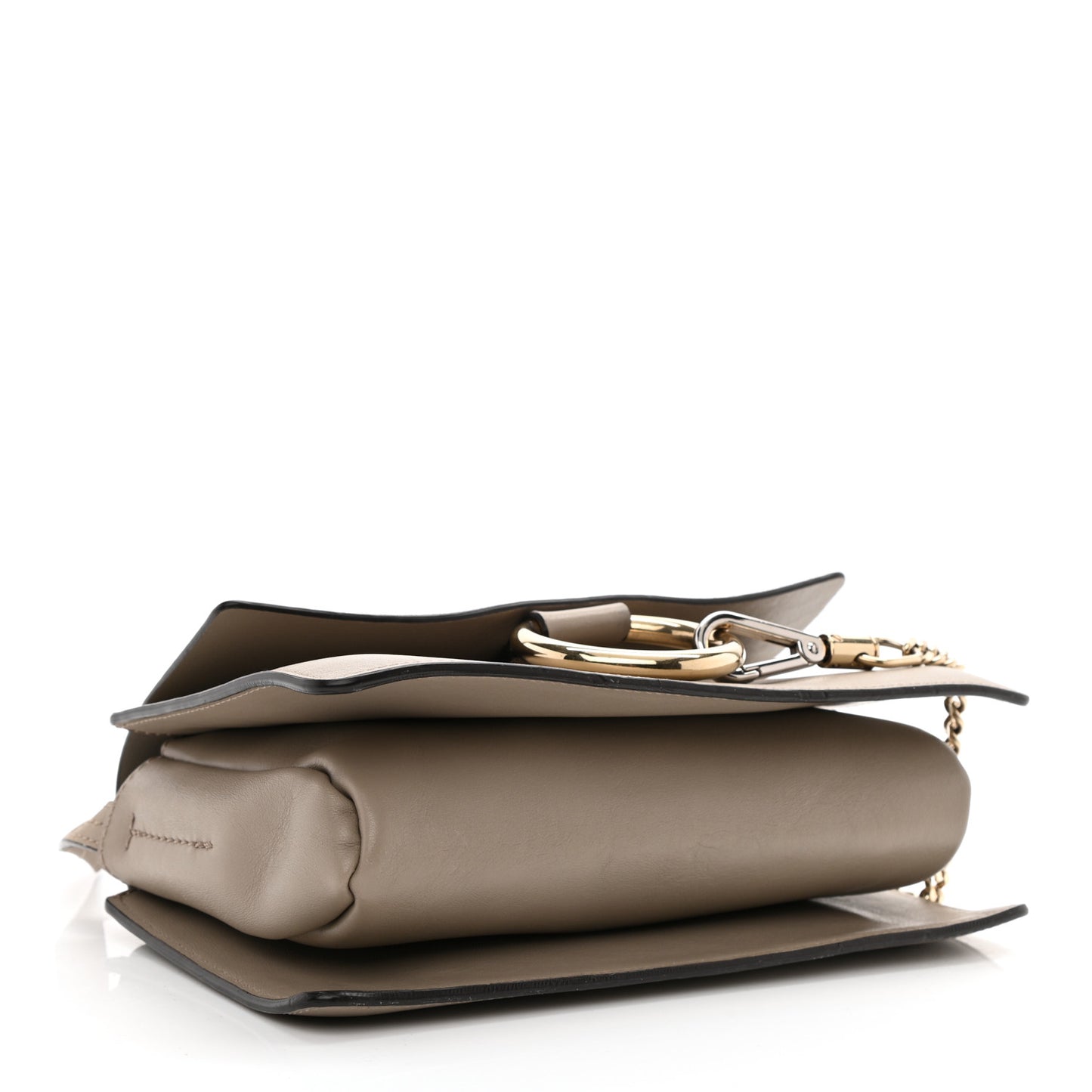 Suede Calfskin Small Faye Shoulder Bag Motty Grey