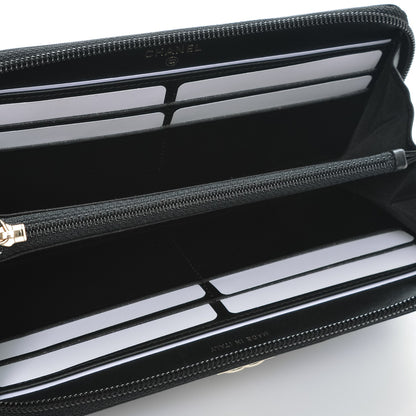 Chanel Lambskin Quilted Boy Zip Around Wallet Black 5 of 8