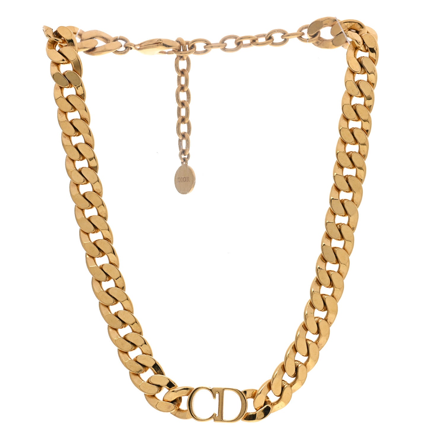 Christian Dior Metal Danseuse Etoile Chain Choker Necklace Gold 3 of 4