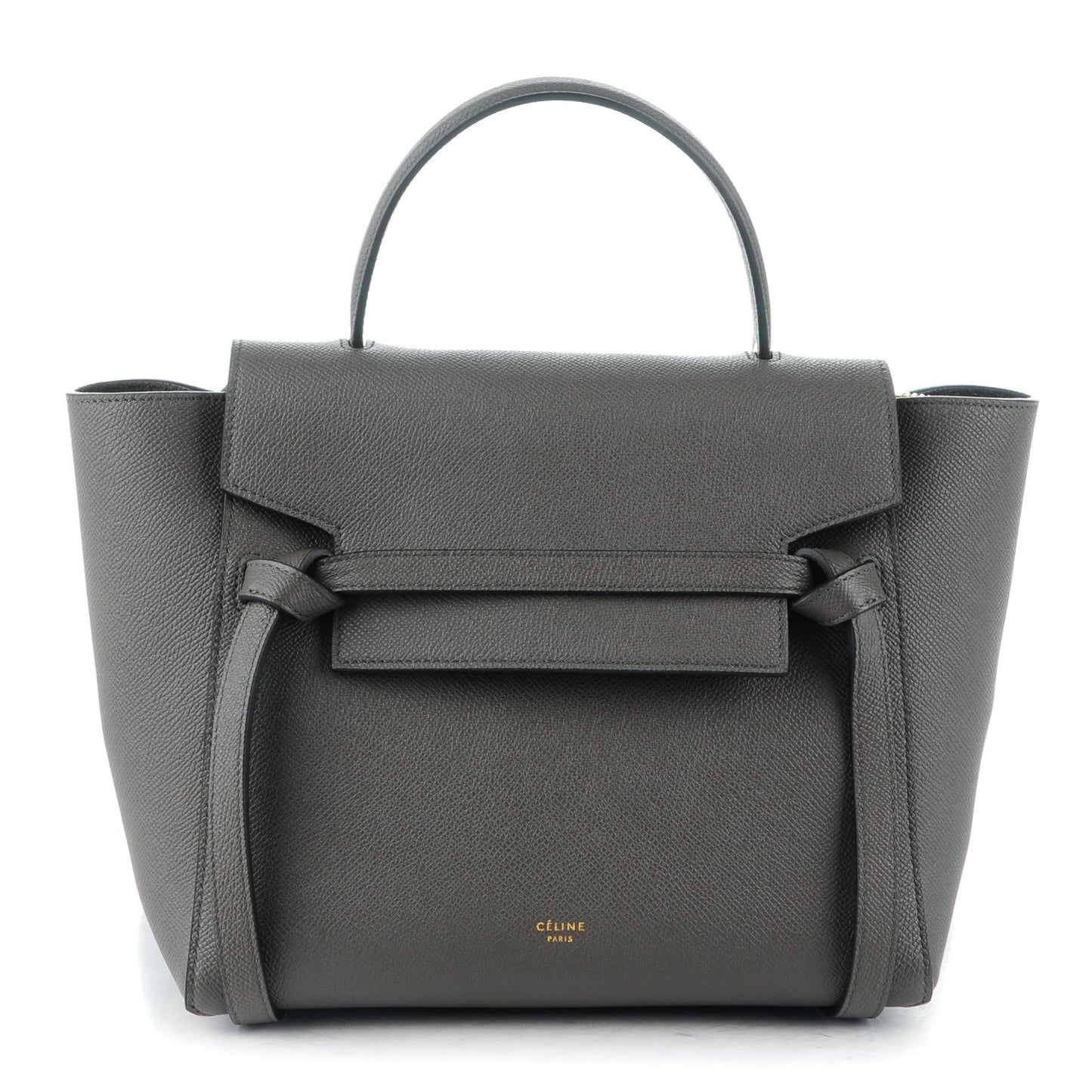 Baby Grained Calfskin Micro Belt Bag Grey