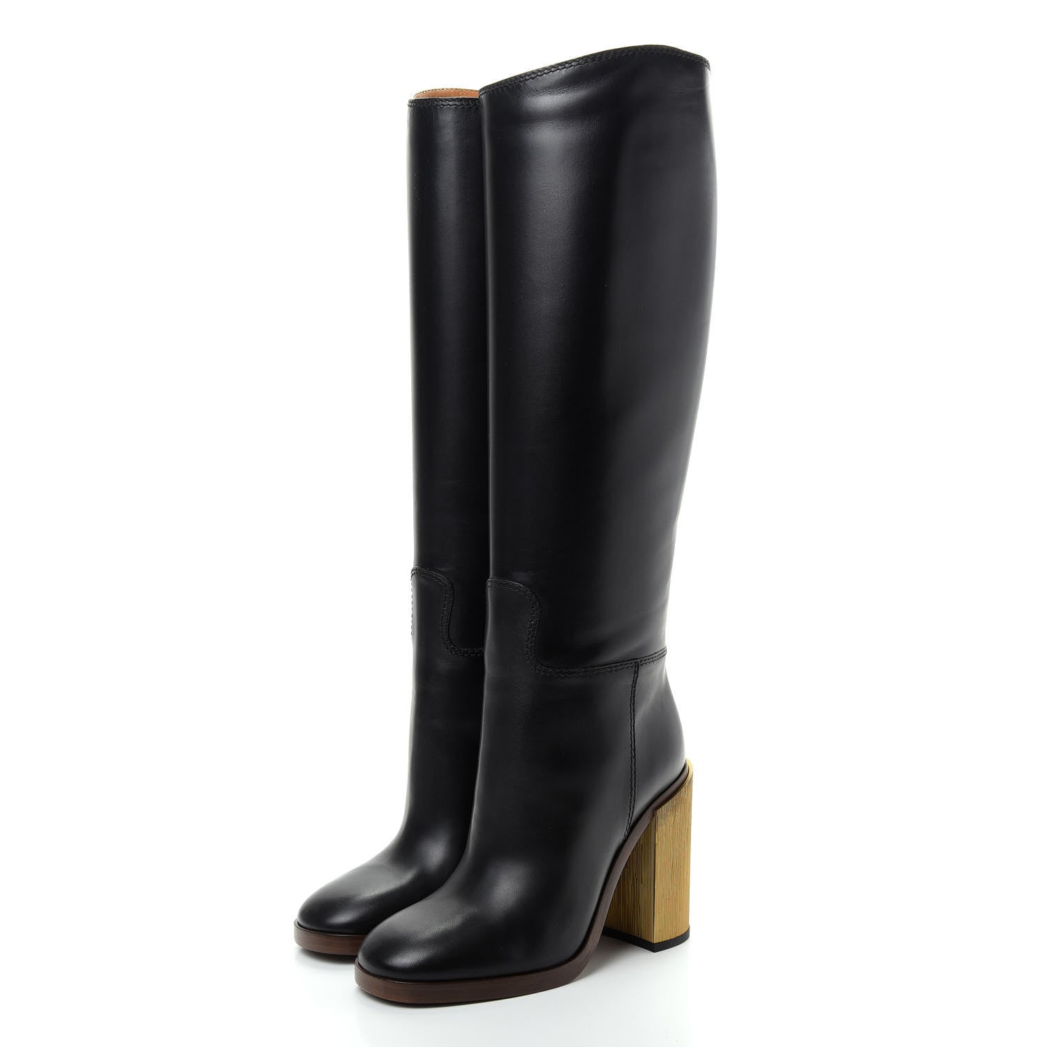 Gucci Calfskin Knee High Lifford Boots 37 Black 3 of 9