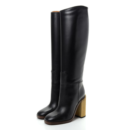 Gucci Calfskin Knee High Lifford Boots 37 Black 3 of 9