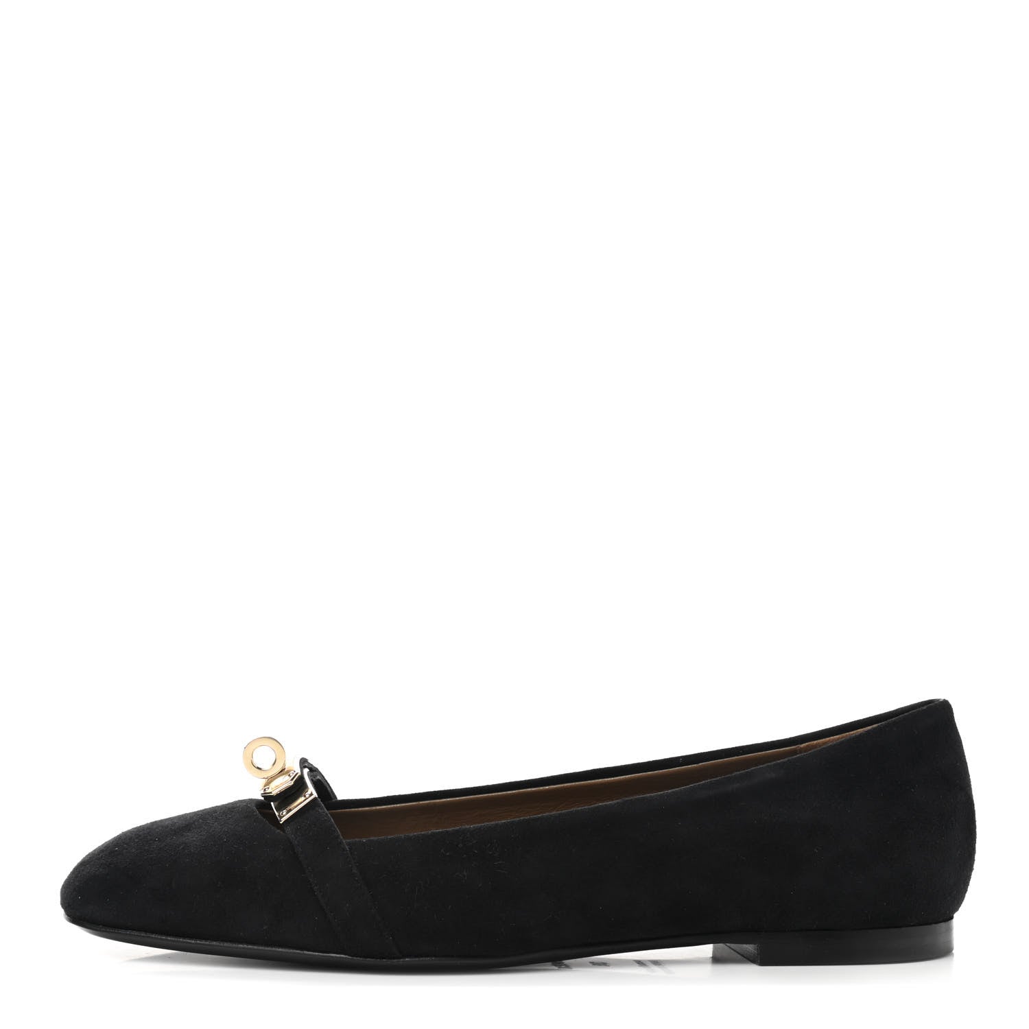 Hermes Suede Goatskin Bilbao Ballerina Flats 36 Black 1 of 9
