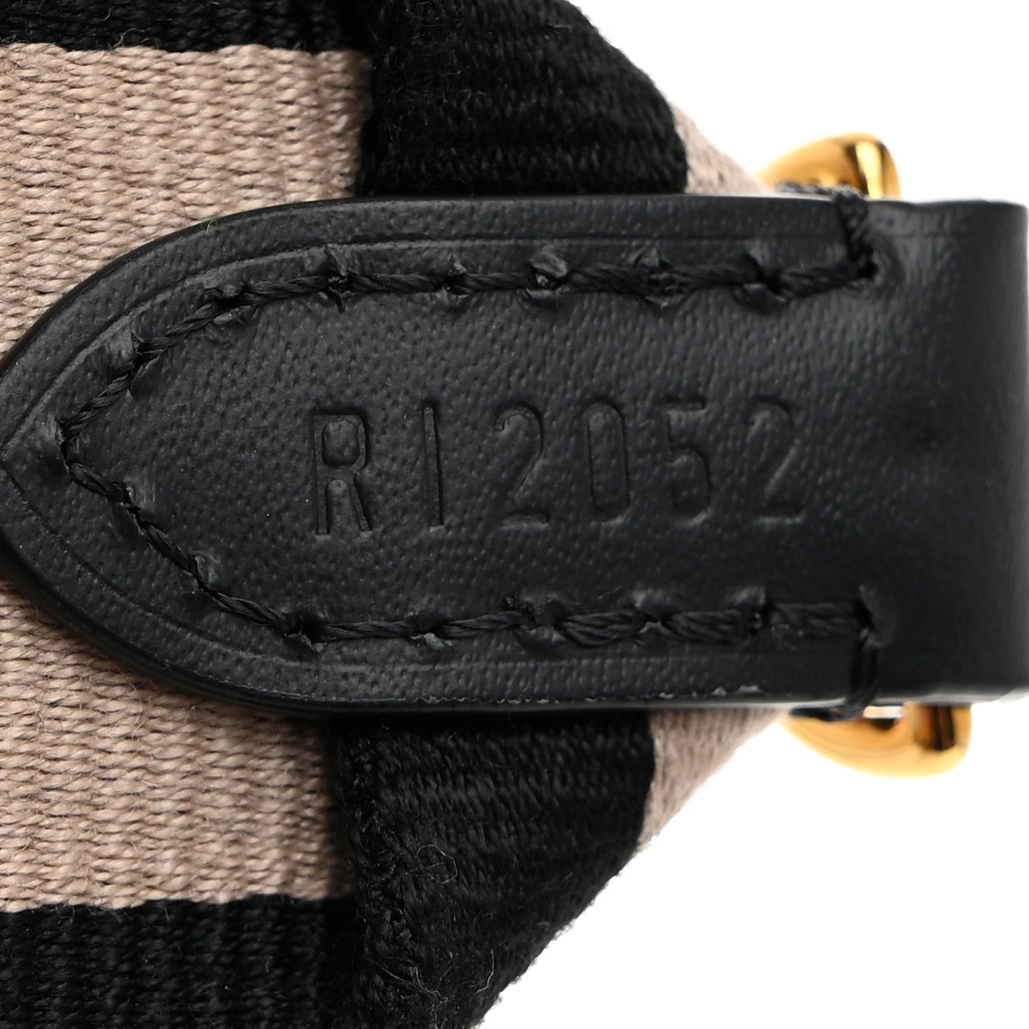 Moynat Canvas Calfskin Logo Strap Black Beige 4 of 5