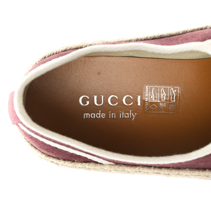 Gucci Jacquard Mini GG Monogram Mens Espadrille Sneakers 9.5 Burgundy Brick Red 6 of 9