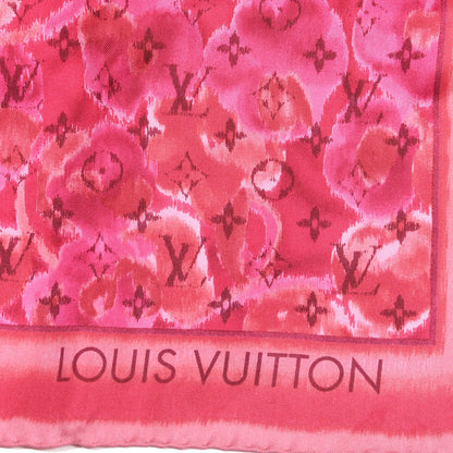 Louis Vuitton Silk Monogram Ikat Summer Square Scarf Rose Indien 2 of 4