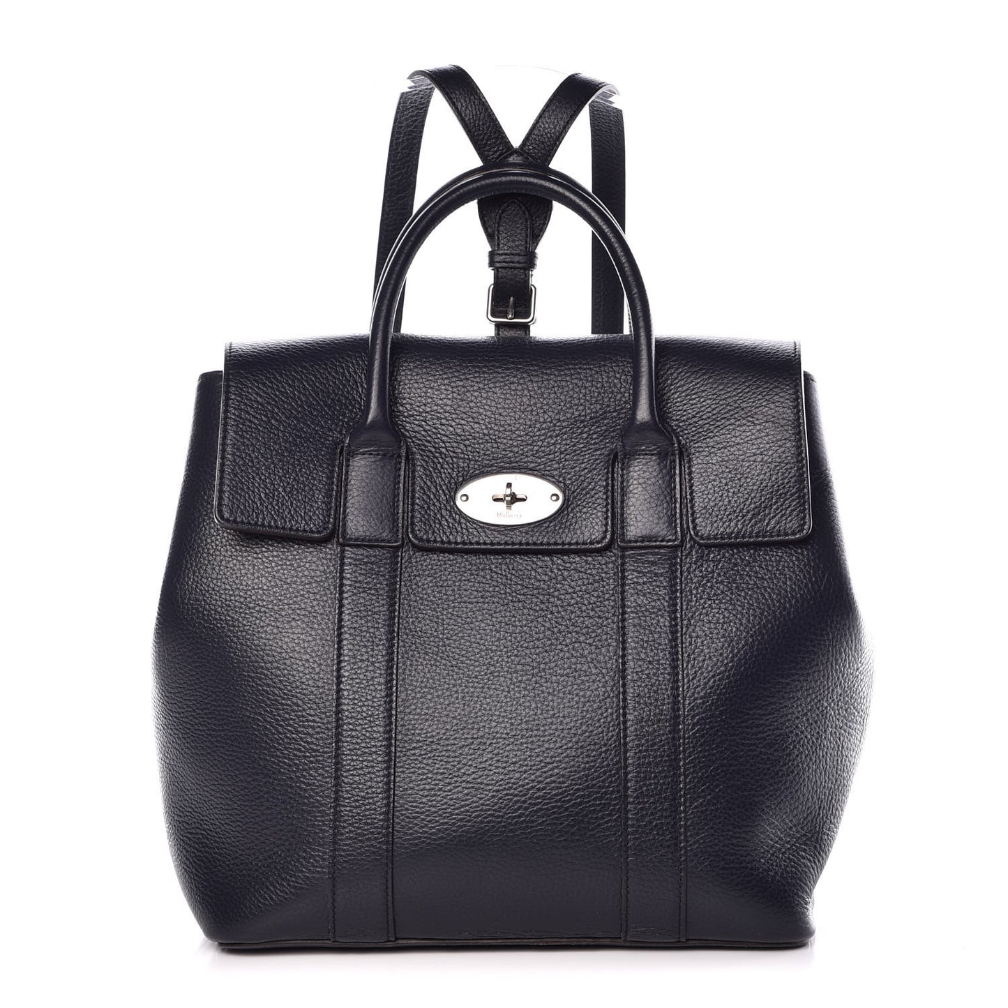 Classic Grain Calfskin Small Bayswater Backpack Midnight Blue