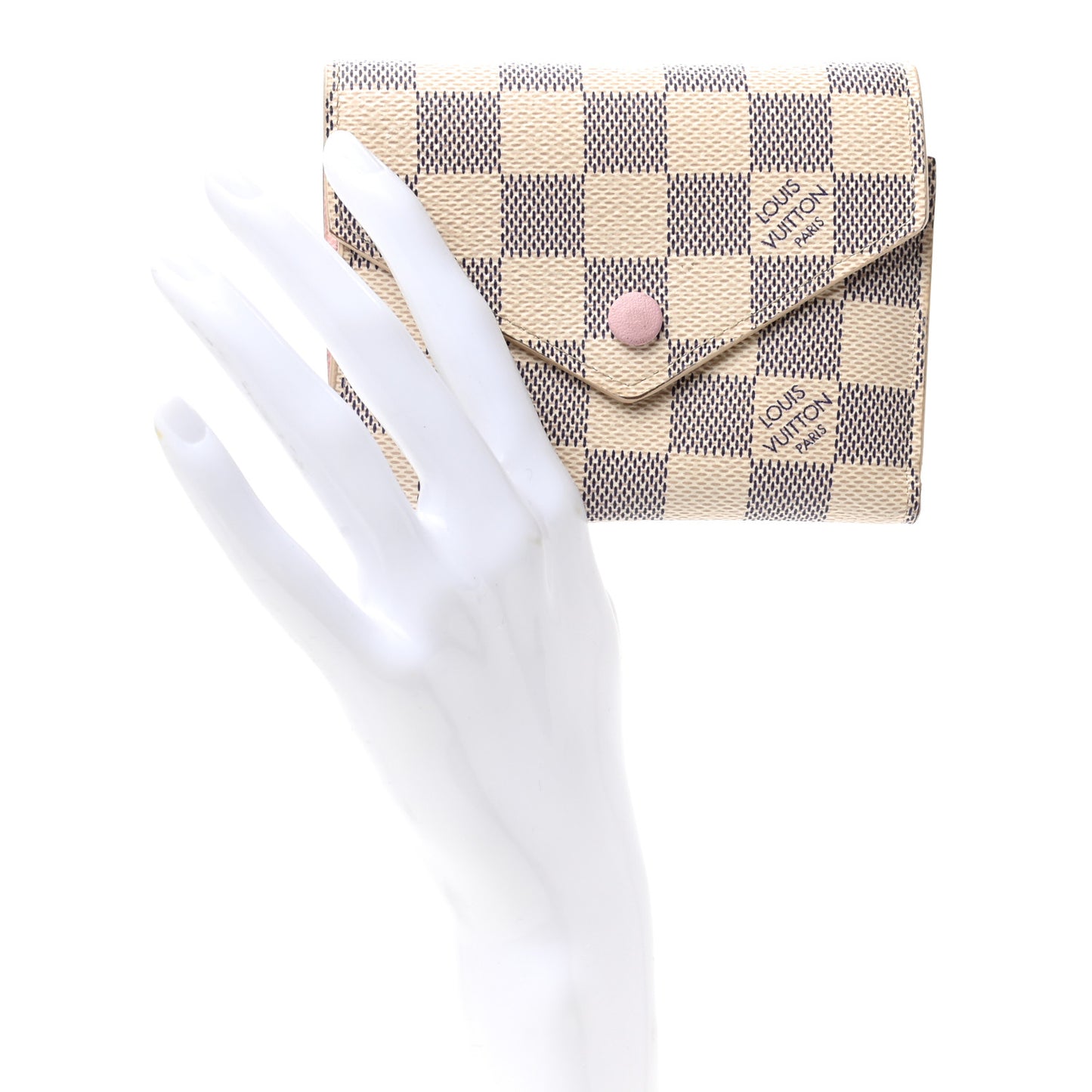Damier Azur Victorine Wallet Rose Ballerine