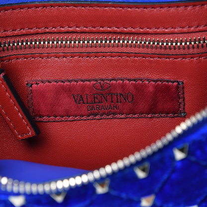 Valentino Garavani Velvet Rockstud Spike Belt Bag 95 Acid Blue 6 of 7