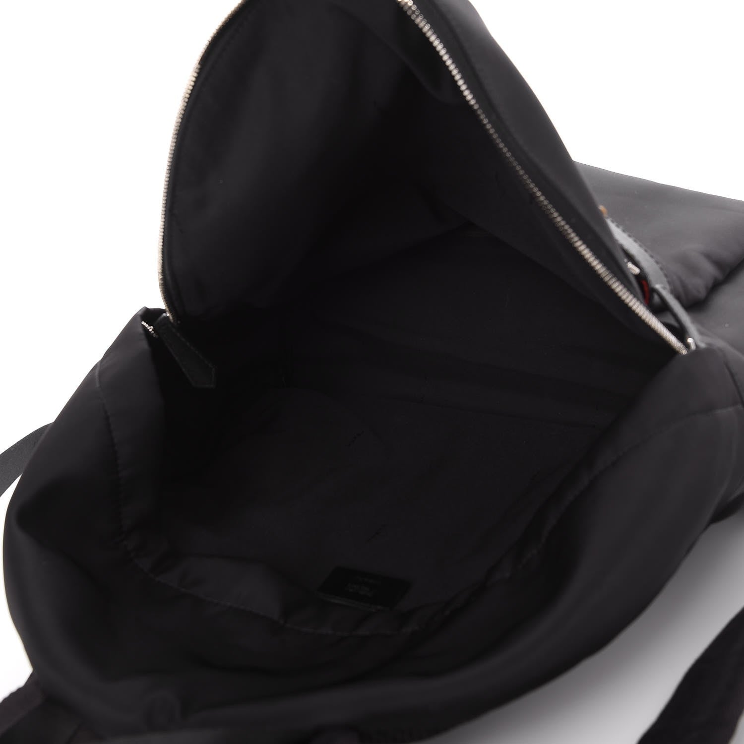 Fendi Nylon Vitello Elite Monster Eyes Rounded Backpack Black Yellow 5 of 8