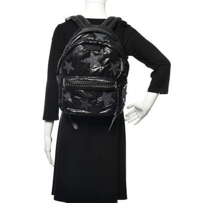 Stella McCartney Polyamide Falabella Go Glitter Stars Backpack Black 2 of 10