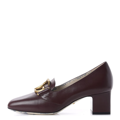 Gucci Malaga Kid GG Victoire 55mm Loafer Pumps 36.5 Vintage Bordeaux 1 of 9