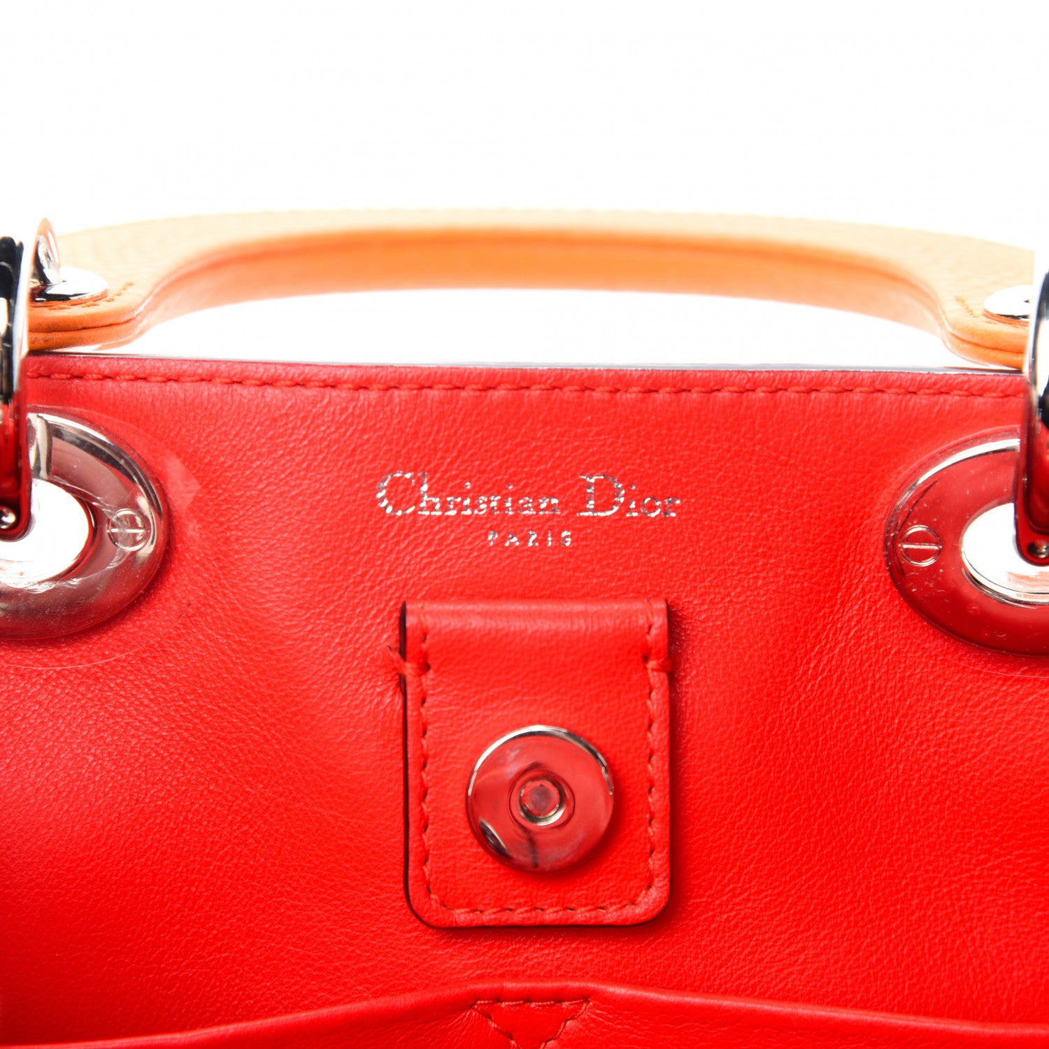 Christian Dior Calfskin Mini Diorissimo Tote Orange 9 of 12