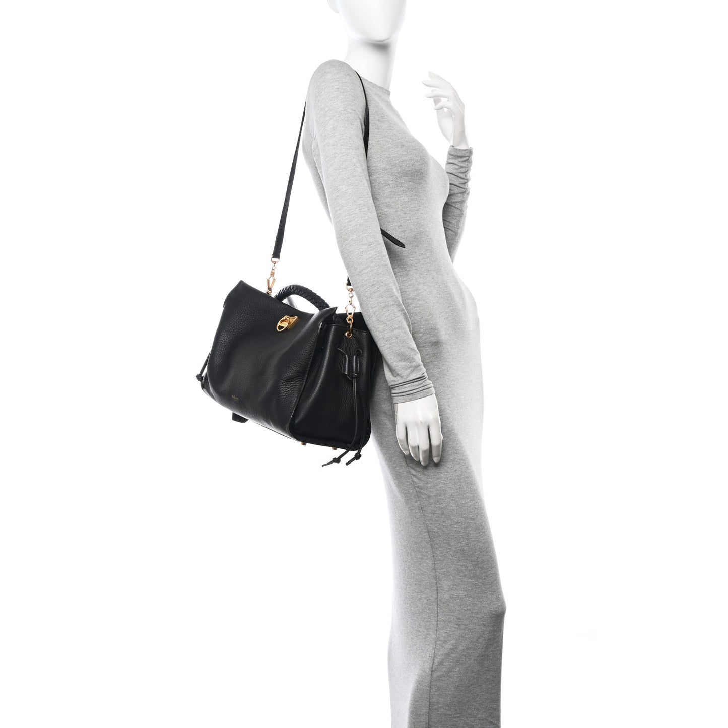 Heavy Grain Iris Tote Black
