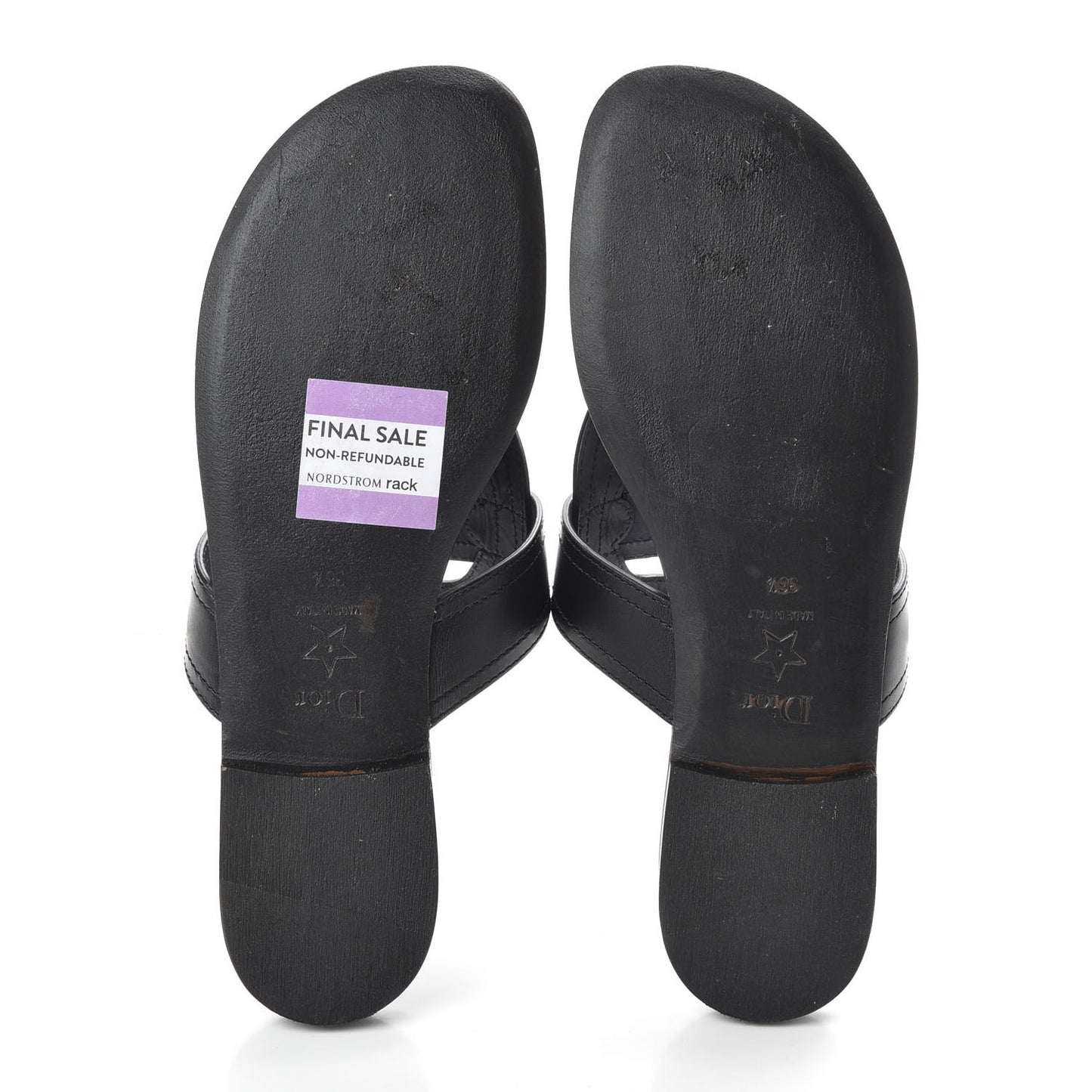 Calfskin 30 Montaigne Thong Sandals 36.5 Black
