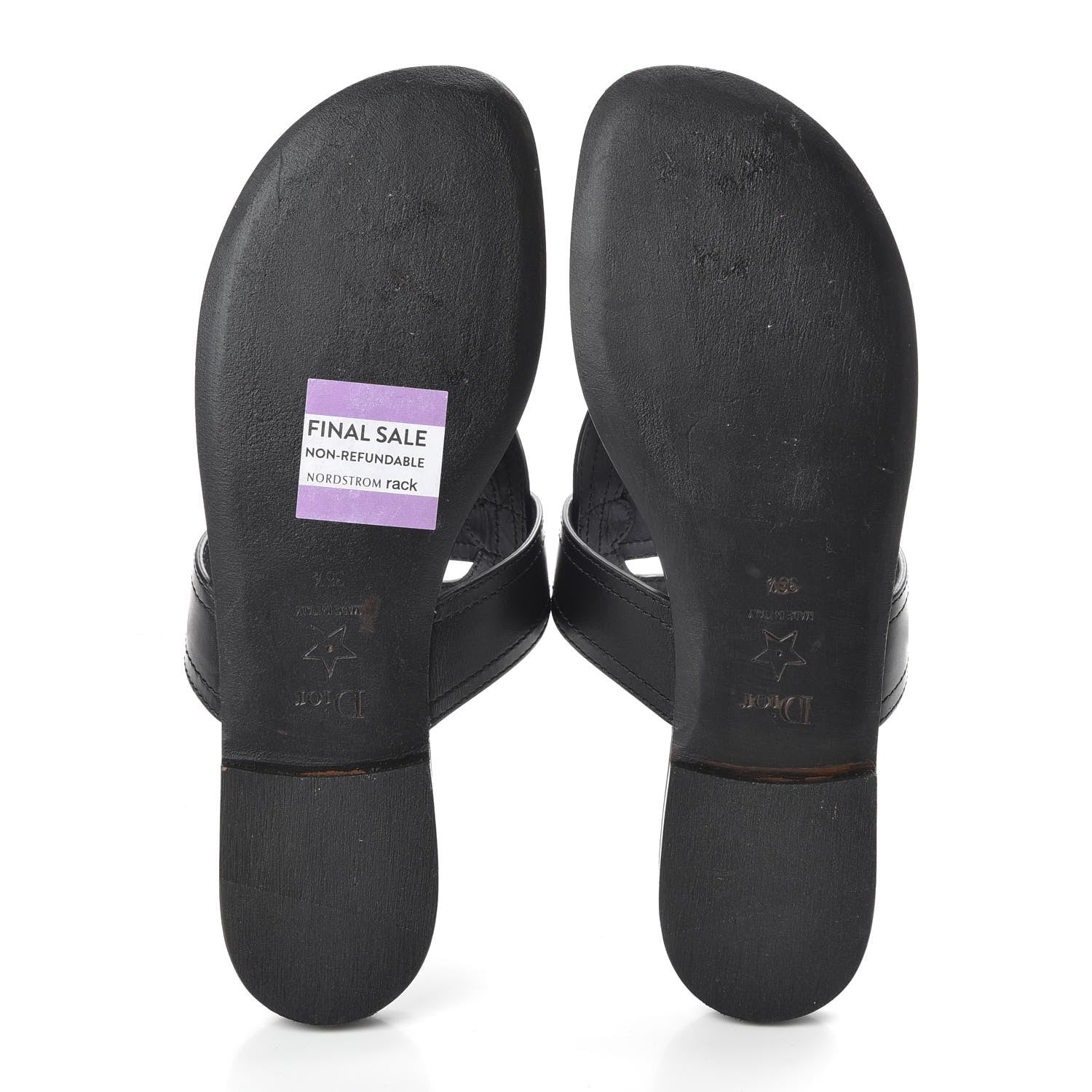 Christian Dior Calfskin 30 Montaigne Thong Sandals 36.5 Black 5 of 9