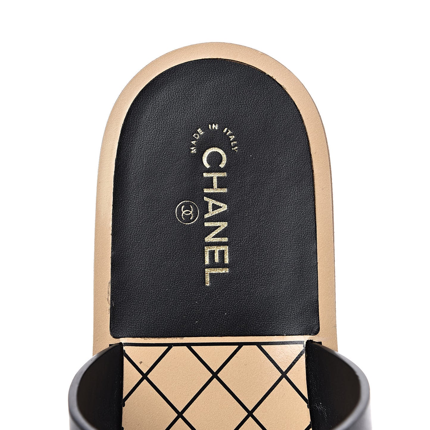 Calfskin Chain CC Logo Toe Ring Sandals 39.5 Black