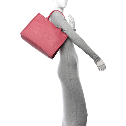 Christian Dior Calfskin Embossed Medium Book Tote Pink 2 of 12