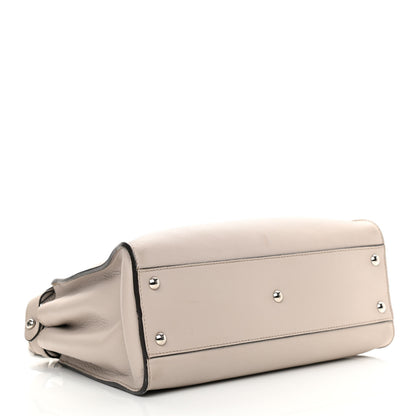 Fendi Vitello Seta Shiny Nappa Medium Peekaboo Iconic Satchel Grigio Polvere Bordeaux 4 of 15