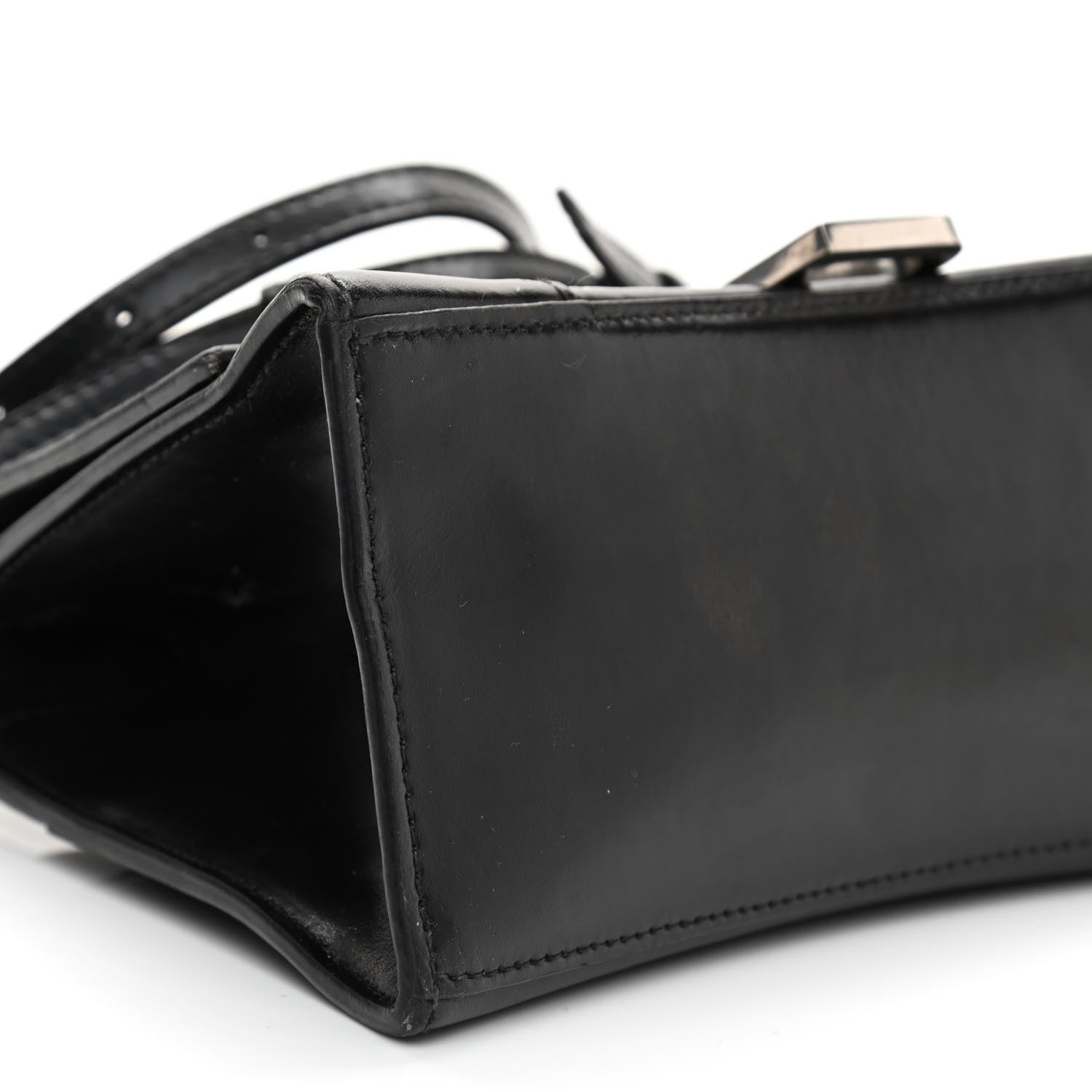 Balenciaga Shiny Box Calfskin Graffiti Logo Small Hourglass Top Handle Bag Black Silver 12 of 18