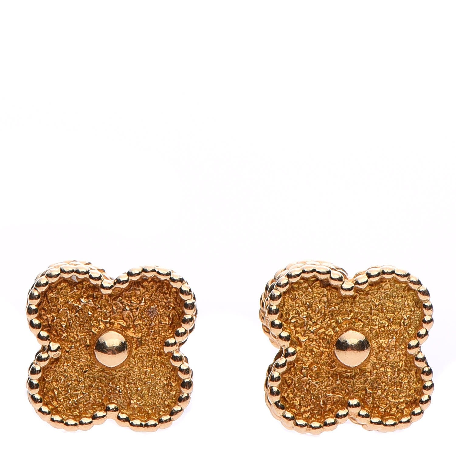 Van Cleef & Arpels 18K Yellow Gold Vintage Alhambra Earrings 1 of 6