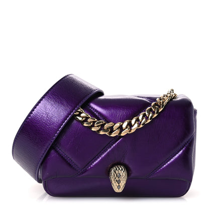 Bulgari Metallic Calfskin Matelasse Mini Serpenti Cabochon Crossbody Bag Purple 1 of 9