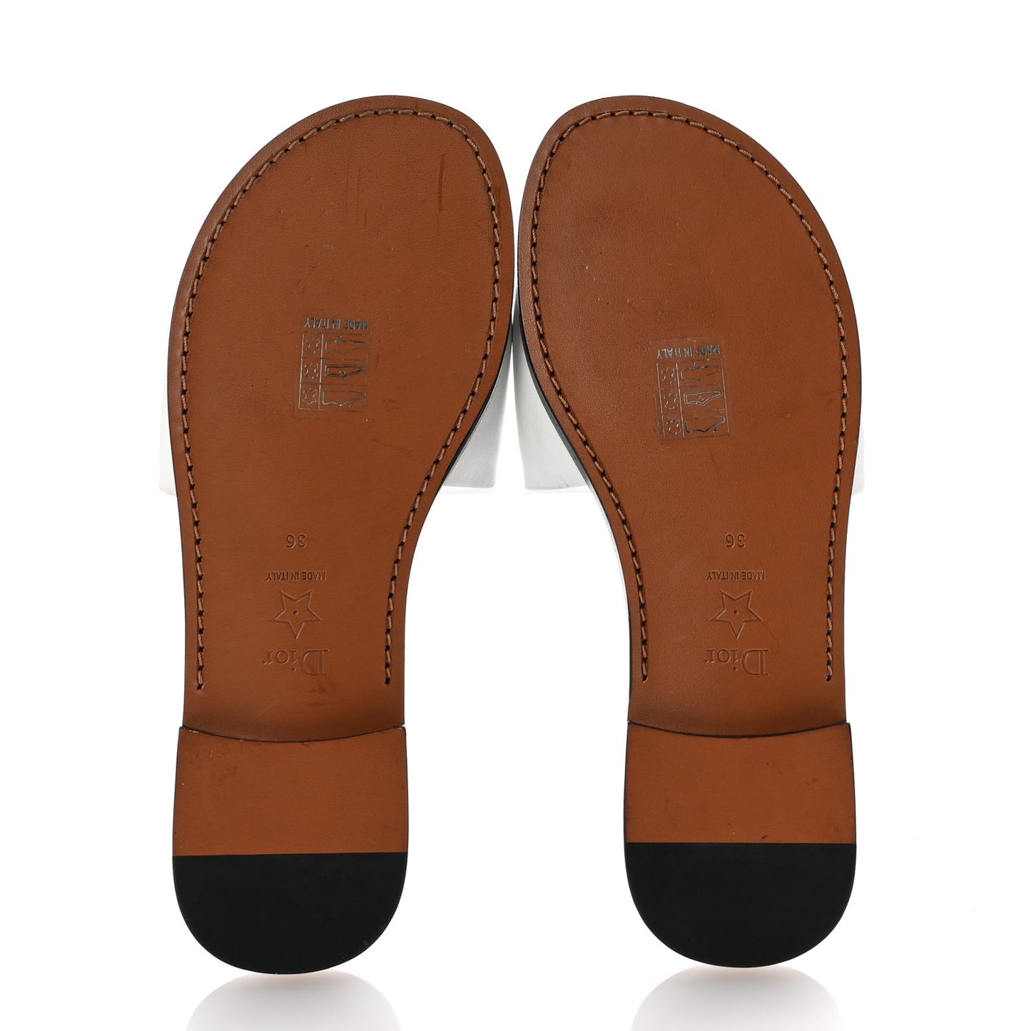 Calfskin Dio(r)evolution 10mm Slide Sandals 36 Off White