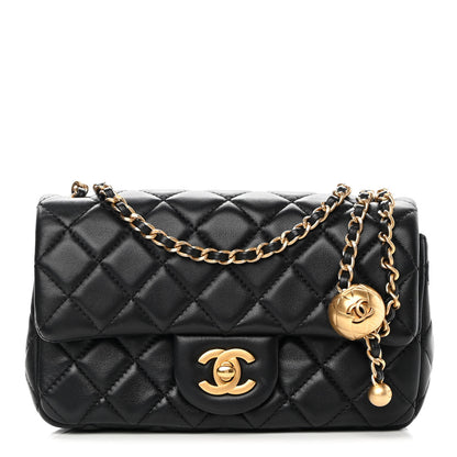 Chanel Lambskin Quilted Mini Rectangular Pearl Crush Flap Black 1 of 17