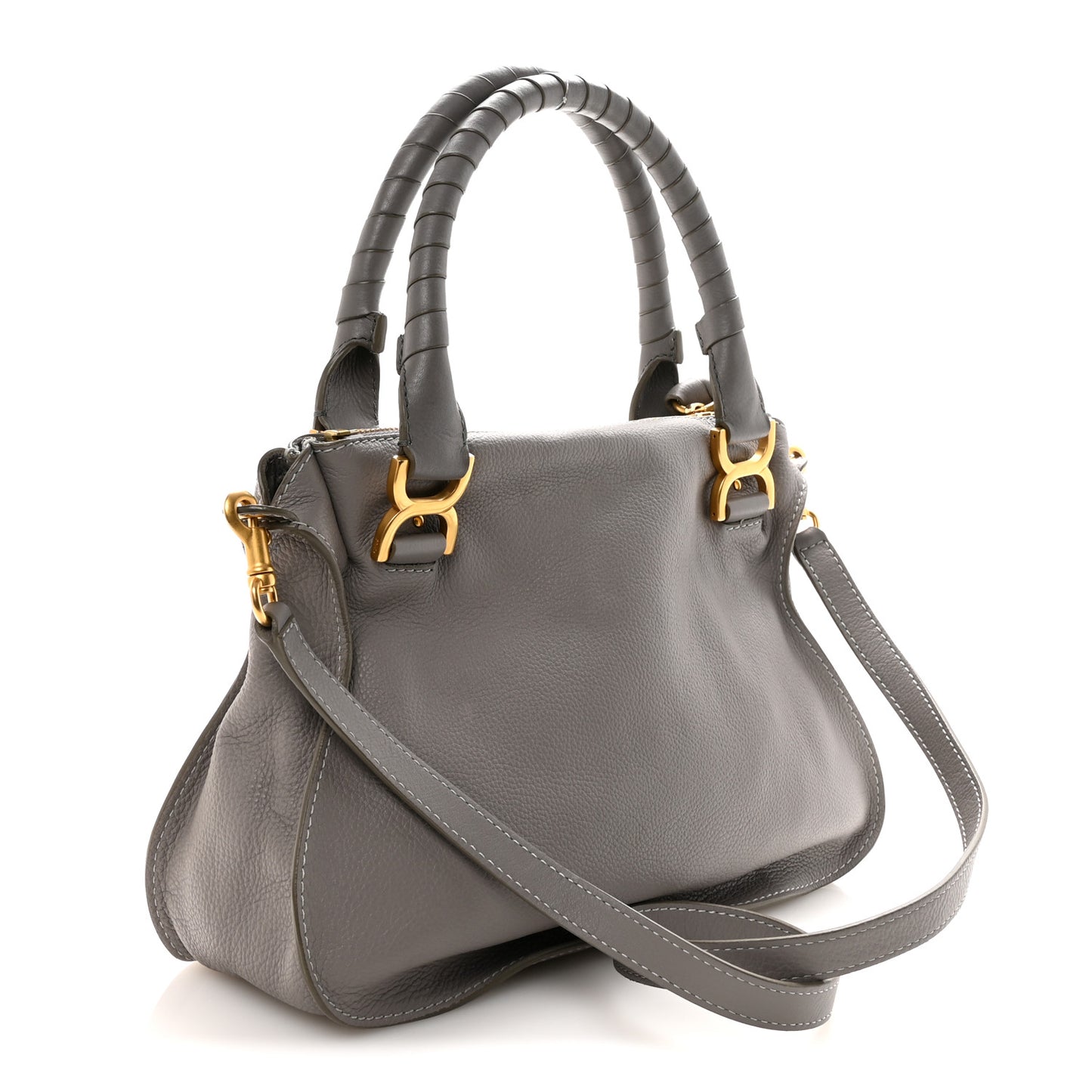 Calfskin Medium Marcie Satchel Cashmere Grey