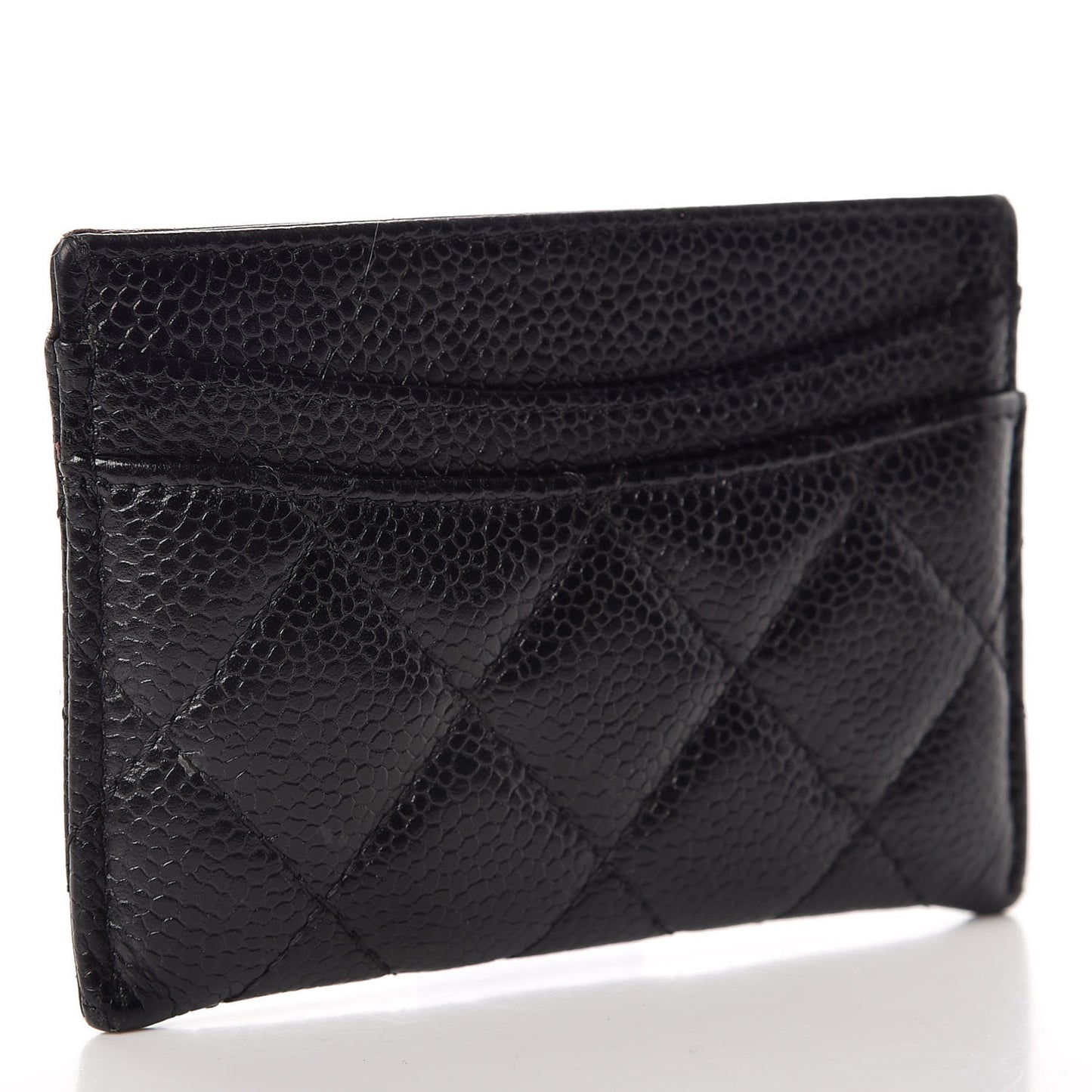 Caviar Quilted Card Holder Black
