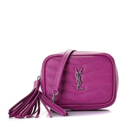 Saint Laurent Grain De Poudre Matelasse Monogram Baby Lou Camera Bag Electric Fuxia 1 of 4