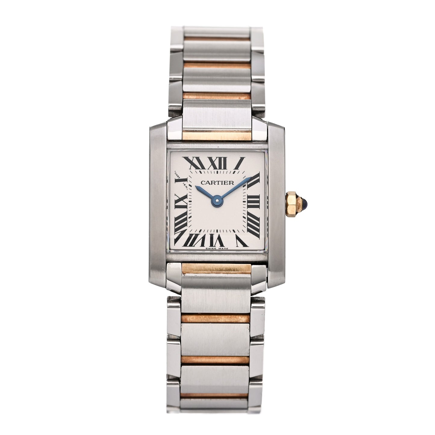 Stainless Steel 18K Yellow Gold 20mm Tank Francaise Quartz Watch