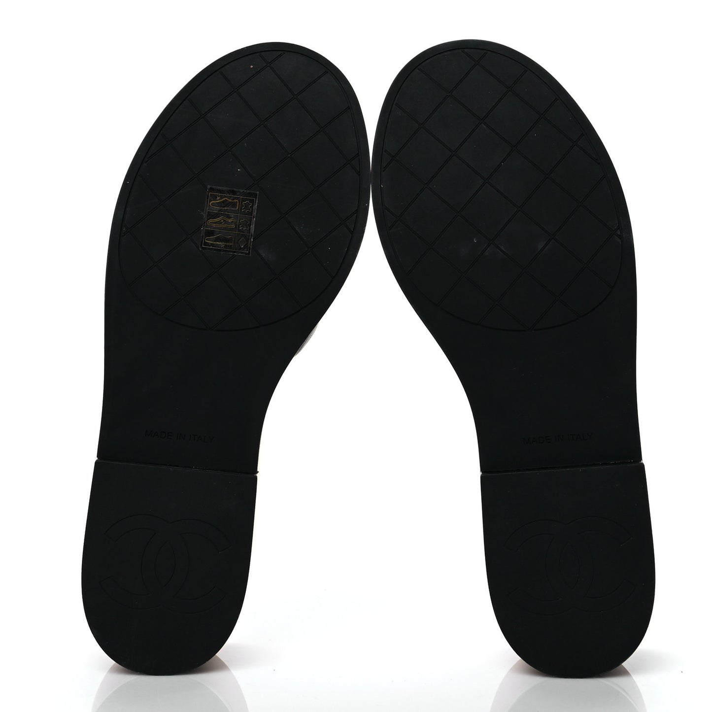 Lambskin Quilted CC Wedge Sandals 38 Black