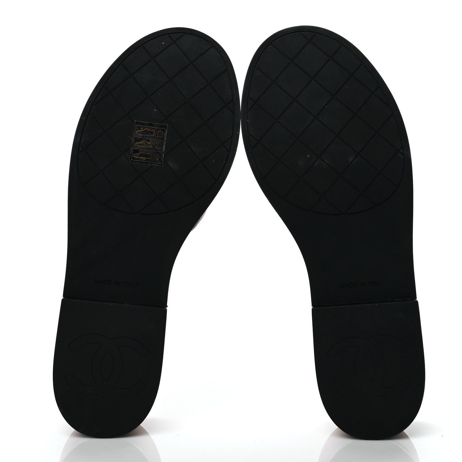 Chanel Lambskin Quilted CC Wedge Sandals 38 Black 5 of 9