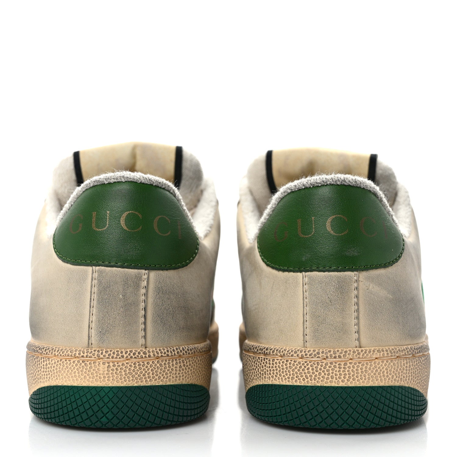 Gucci Nubuck Nylon Web Womens Screener Sneakers 36 New Sand Dusty Milk Mystic White Vintage Green 5 of 11
