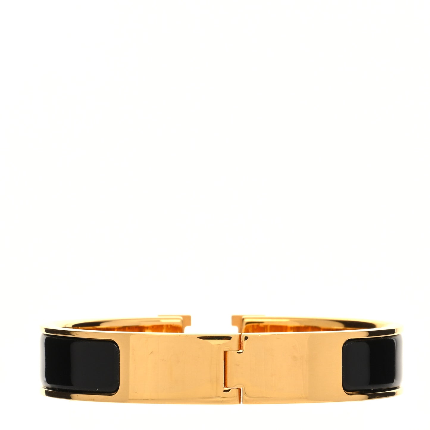 Enamel Narrow Clic Clac H Bracelet PM Black