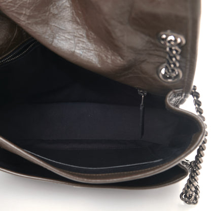 Saint Laurent Crinkled Calfskin Matelasse Monogram Medium Niki Chain Satchel Faggio 7 of 14