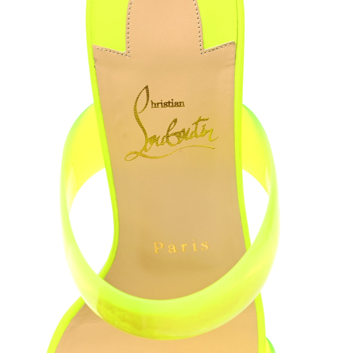Christian Louboutin PVC Ovida 85 Slide Sandals 38.5 Yellow 7 of 9