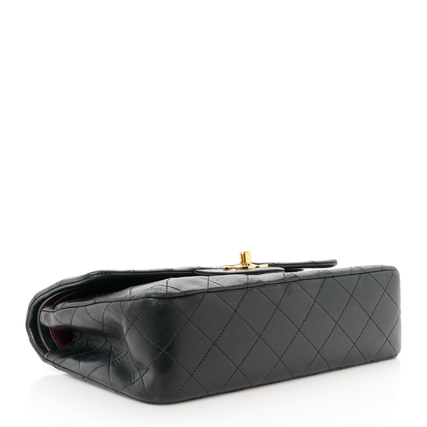 Lambskin Quilted Small Double Flap Black