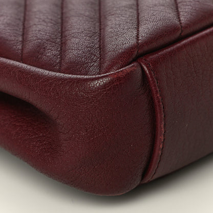 Saint Laurent Sheepskin Matelasse Chevron Monogram Medium College Bag Rouge Legion 10 of 24