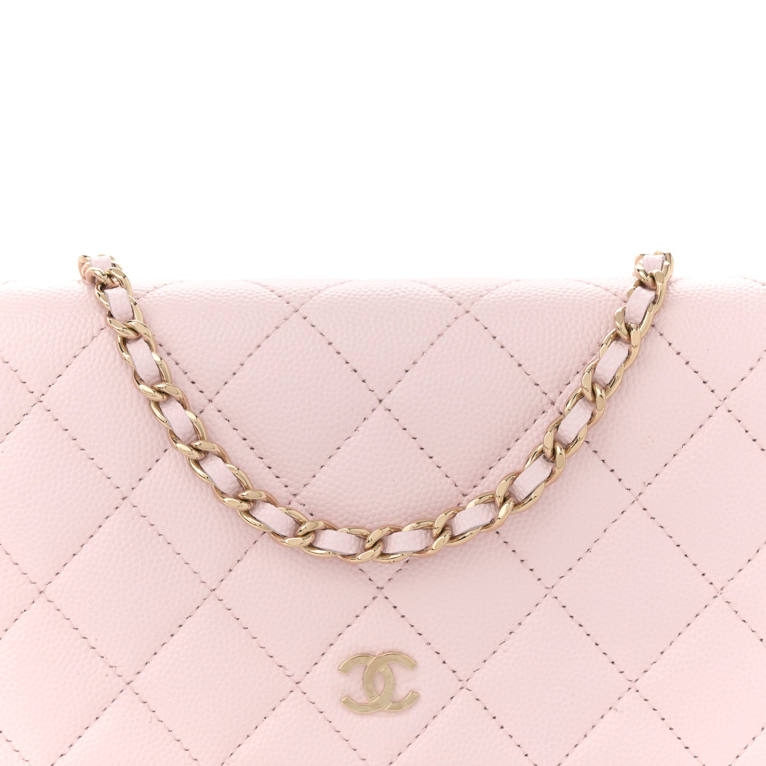 Chanel Caviar Quilted Wallet on Chain WOC Light Pink 8 of 10