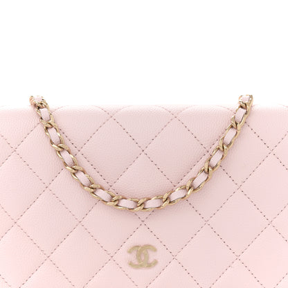 Chanel Caviar Quilted Wallet on Chain WOC Light Pink 8 of 10