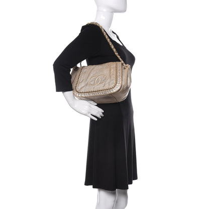 Chanel Metallic Goatskin Luxe Ligne Flap Light Gold 2 of 12