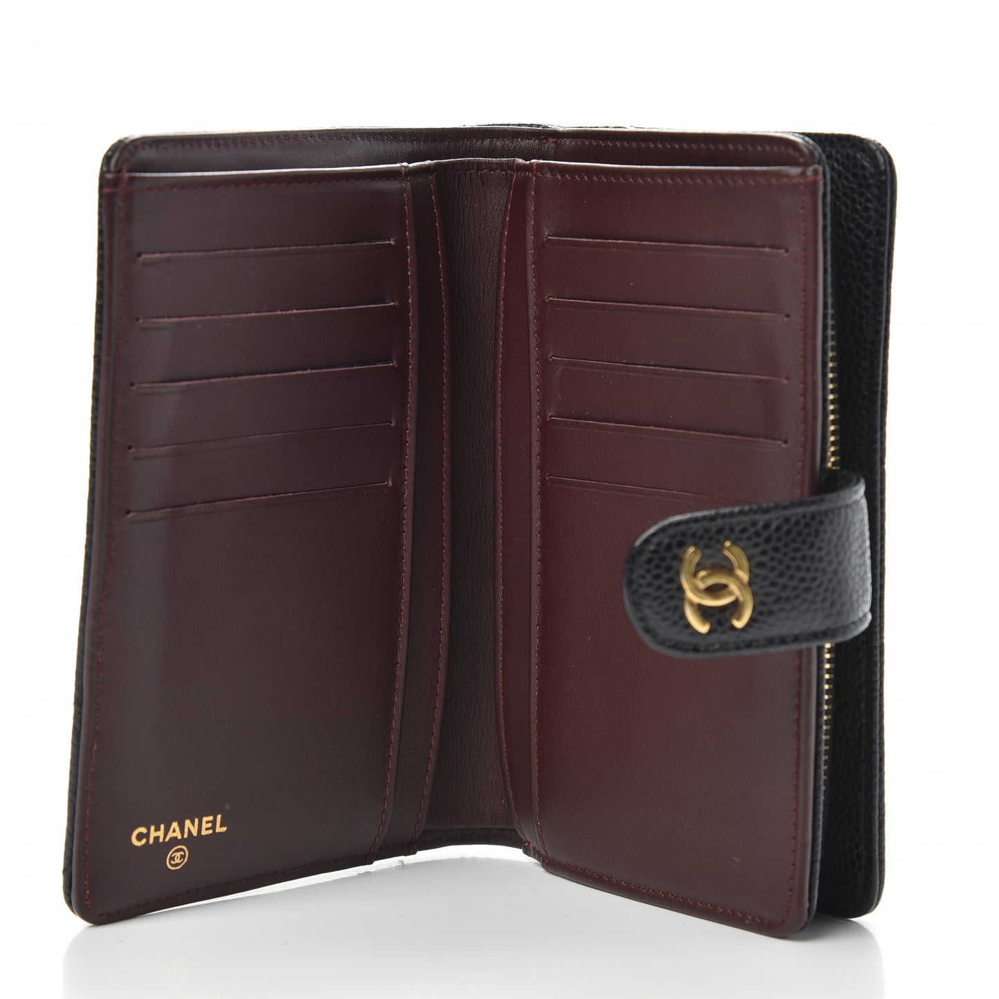 Caviar Quilted CC French Wallet Black