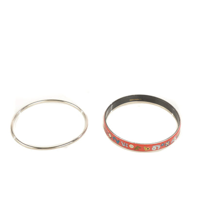 Hermes Enamel Printed Tohu Bohu Narrow Bracelet Orange 65 1 of 4